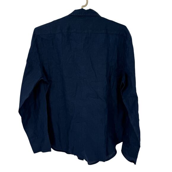 Baird McNutt J Crew Garçon Classic Shirt Irish linen Button Down Navy Size 6 NWT - Picture 5 of 8